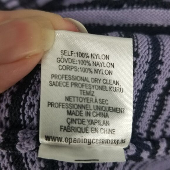 Opening Ceremony Y2K Bodycon Skater Dress Purple Aztec Stripe 2000s Style - Picture 6 of 16